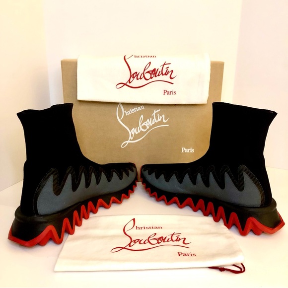 Christian Louboutin Other - Christian Louboutin Paris - Sharky Sock Uomo Plat Black Men’s Size 12 US / 45 EU